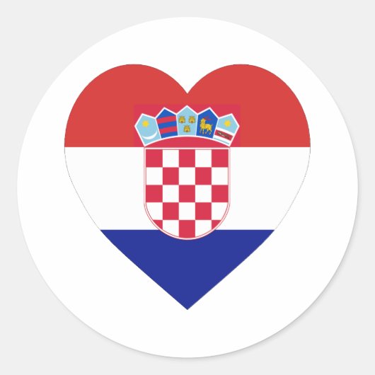 Sticker Rond Coeur du drapeau croate (Devant)