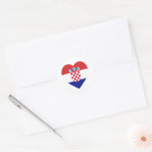 Sticker Rond Coeur du drapeau croate (Enveloppe)