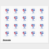 Sticker Rond Coeur du drapeau cubain (Feuille)