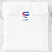 Sticker Rond Coeur du drapeau cubain (Sac)