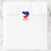 Sticker Rond Coeur du drapeau des Philippines (Sac)