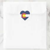 Sticker Rond Coeur du drapeau du Colorado (Sac)