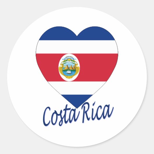 Sticker Rond Coeur du drapeau du Costa Rica (Devant)