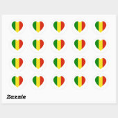 Sticker Rond Coeur du drapeau du Mali (Feuille)