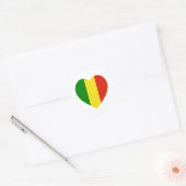 Sticker Rond Coeur du drapeau du Mali (Enveloppe)