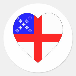 Sticker Rond Coeur du drapeau épiscopal