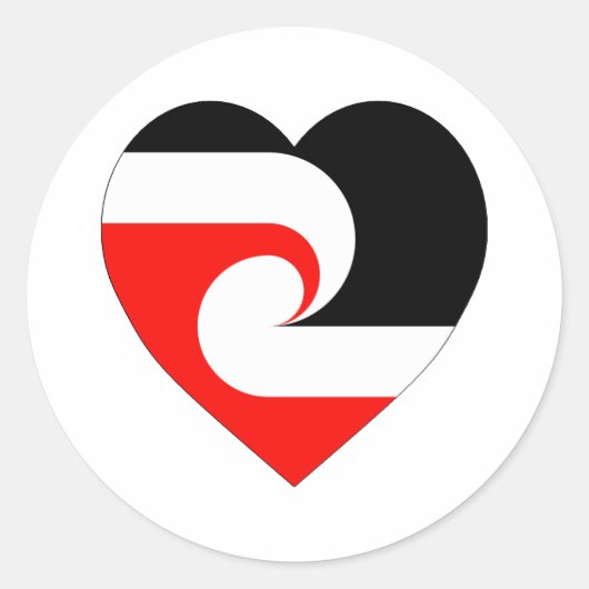 Sticker Rond Coeur du drapeau maori (Devant)