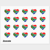 Sticker Rond Coeur du drapeau sud-africain (Feuille)