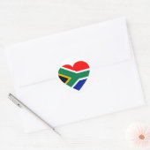Sticker Rond Coeur du drapeau sud-africain (Enveloppe)