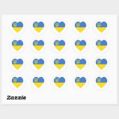 Sticker Rond Coeur du drapeau ukrainien (Feuille)