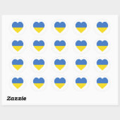 Sticker Rond Coeur du drapeau ukrainien (Feuille)