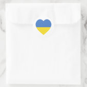 Sticker Rond Coeur du drapeau ukrainien (Sac)