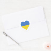 Sticker Rond Coeur du drapeau ukrainien (Enveloppe)