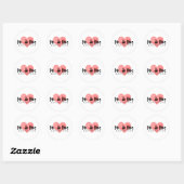 Sticker Rond Coeur empilé Rustique M & Mme Mariage (Feuille)
