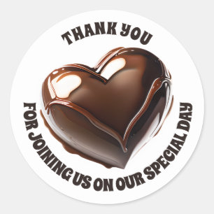 Sticker Rond Cœur en chocolat bonbon faveur merci amour doux