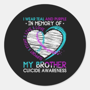 Sticker Rond Coeur En Mémoire De Mon Frère Sensibilisation Au S