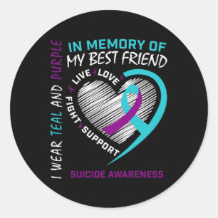 Sticker Rond Coeur En Mémoire Du Meilleur Ami Sensibilisation A
