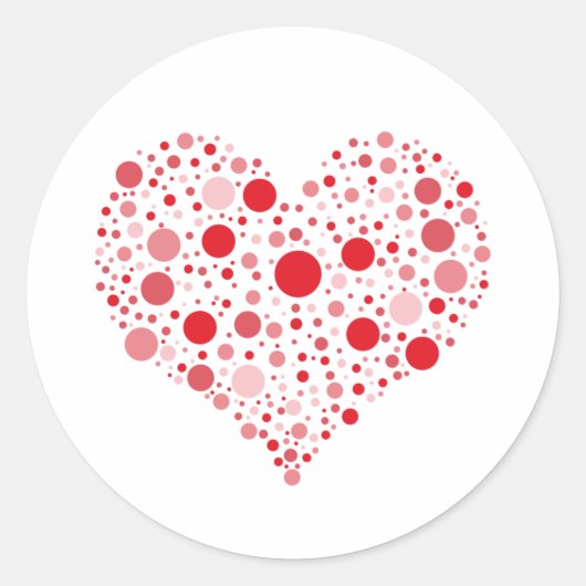Sticker Rond Coeur en points (Devant)