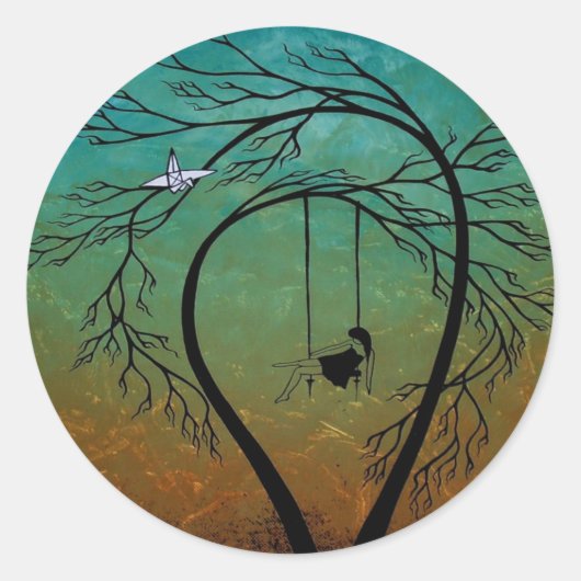 Sticker Rond Coeur et poésie 20... (Devant)