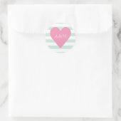 Sticker Rond Coeur et rayures (Sac)