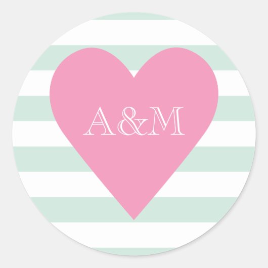 Sticker Rond Coeur et rayures (Devant)