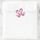 Sticker Rond Coeur Flamant rose (Sac)
