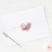 Sticker Rond Coeur floral (Enveloppe)