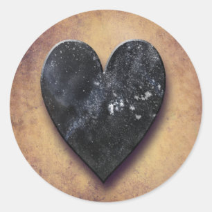 Sticker Rond Coeur foncé