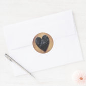 Sticker Rond Coeur foncé (Enveloppe)