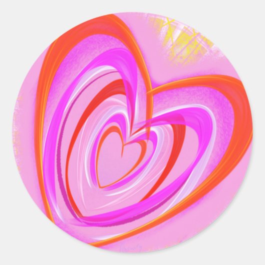 Sticker Rond Coeur fou par pwrflwr (Devant)