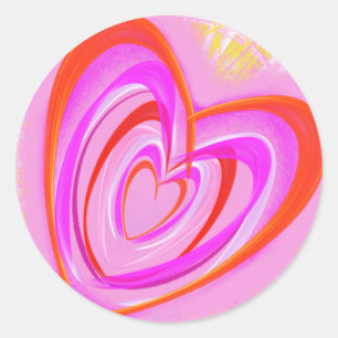 Sticker Rond Coeur fou par pwrflwr