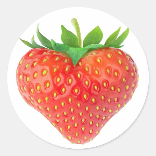 Sticker Rond Coeur fraise (Devant)