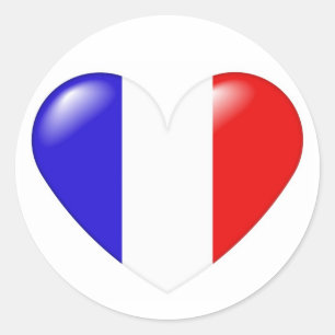Sticker Rond Coeur français - Coeur français
