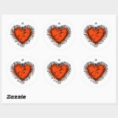 Sticker Rond Coeur Freaky v3 classique collant rond (Feuille)