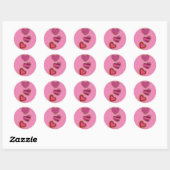 Sticker Rond Coeur givré rose Saint Valentin Cookie Love (Feuille)