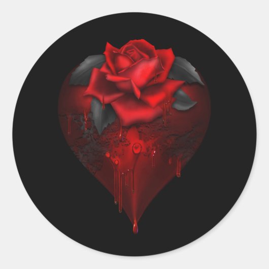 Sticker Rond Coeur gothique (Devant)