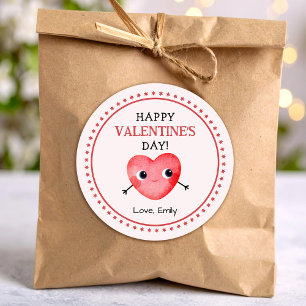 Sticker Rond Cœur heureux de la Saint-Valentin