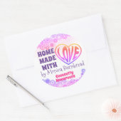 Sticker Rond Coeur hippie fait maison de la cuisine de la nourr (Enveloppe)