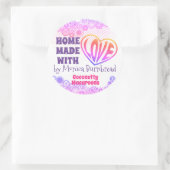 Sticker Rond Coeur hippie fait maison de la cuisine de la nourr (Sac)