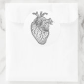 Sticker Rond Coeur humain géométrique (Sac)