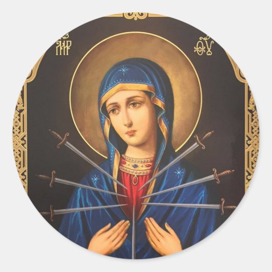 Sticker Rond Coeur immaculé de Marie Notre-Dame des Douleurs Ép (Devant)