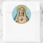 Sticker Rond Coeur immaculé de Marie - roses, lis, épée (Sac)