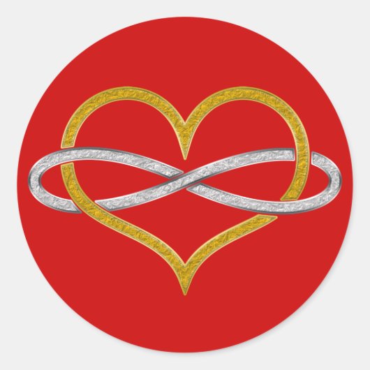 Sticker Rond Coeur Infinity Gold Silver (Devant)