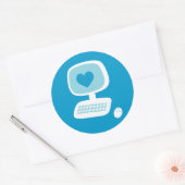 Sticker Rond Coeur informatique (Enveloppe)