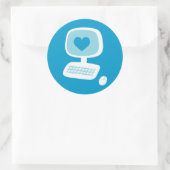 Sticker Rond Coeur informatique (Sac)
