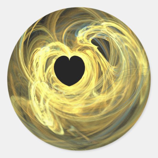 Sticker Rond Coeur jaune (Devant)