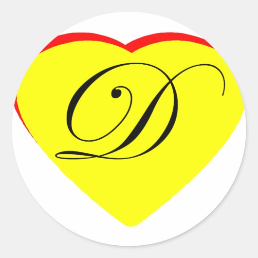 Sticker Rond Coeur Jaune Rouge D Faire-part de mariage Le MUSÉE (Devant)