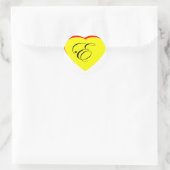 Sticker Rond Coeur Jaune Rouge E Faire-part de mariage Le MUSÉE (Sac)