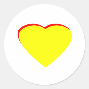 Sticker Rond Coeur Jaune Rouge Faire-part de mariage Le MUSÉE Z