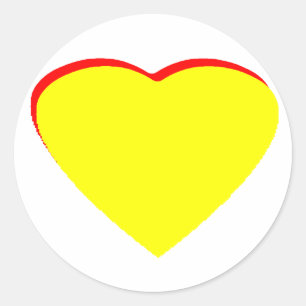 Sticker Rond Coeur Jaune Rouge Faire-part de mariage Le MUSÉE Z